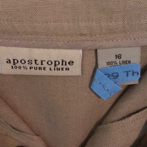 ‘Apostrophe’ Extras Long Beige Linen Skirt Sz.16 - Picture 2 of 5